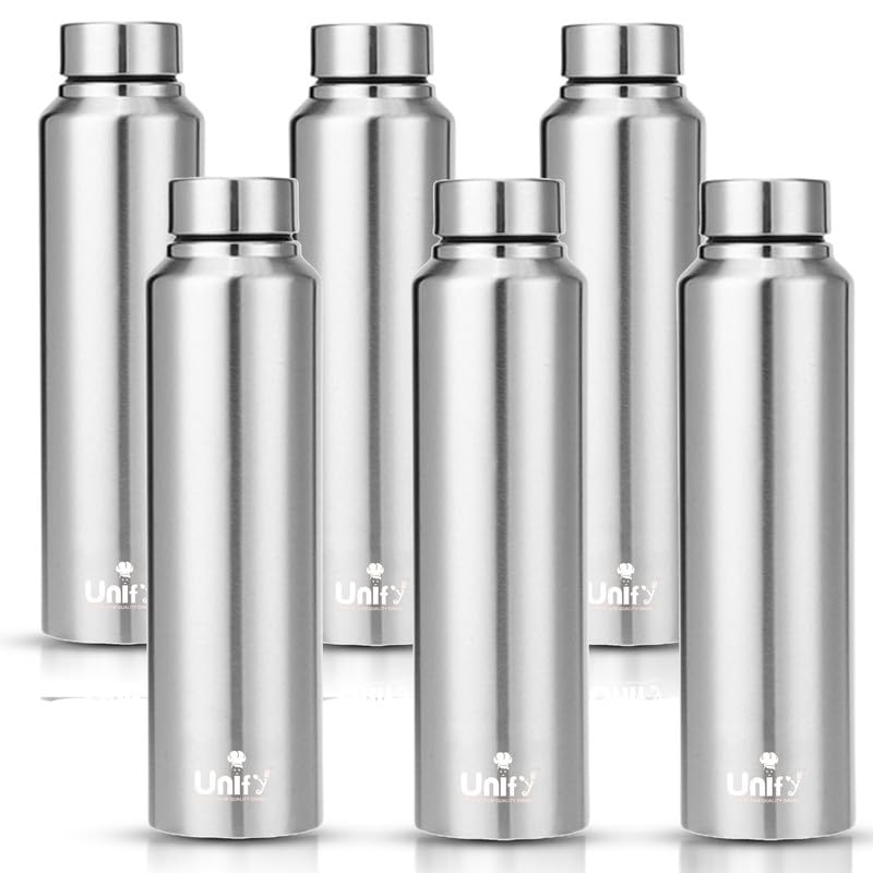 Stainless Steel Water Bottle 950ml (Set of 6, Saturn) | Leak-Proof, Rust-Free, BPA-Free 6SATURNPLAIN 1