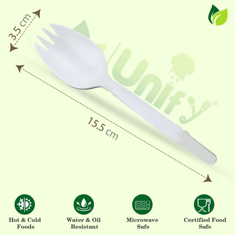 100pc Biodegradable Cornstarch Spork Set | Eco-FriendlyCPSPORK1001 2
