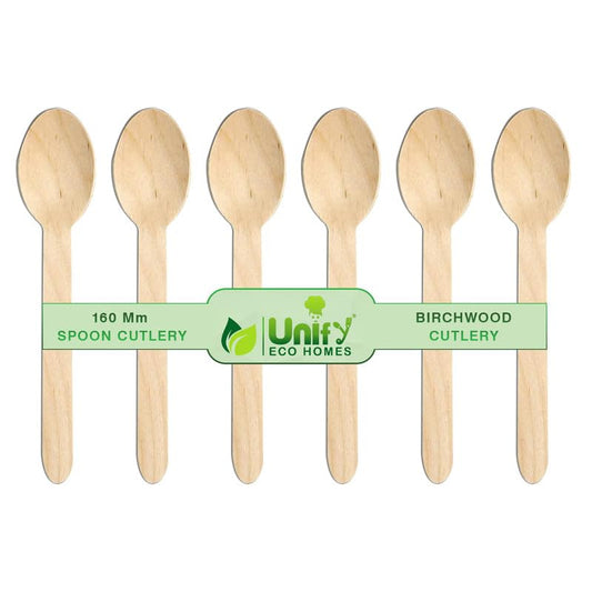 50-Pack 160mm Disposable Wooden Spoons | Eco-Friendly, Biodegradable & Compostable Cutlery - Ideal for Birthday, Wedding & PartiesWDSPOON501 1