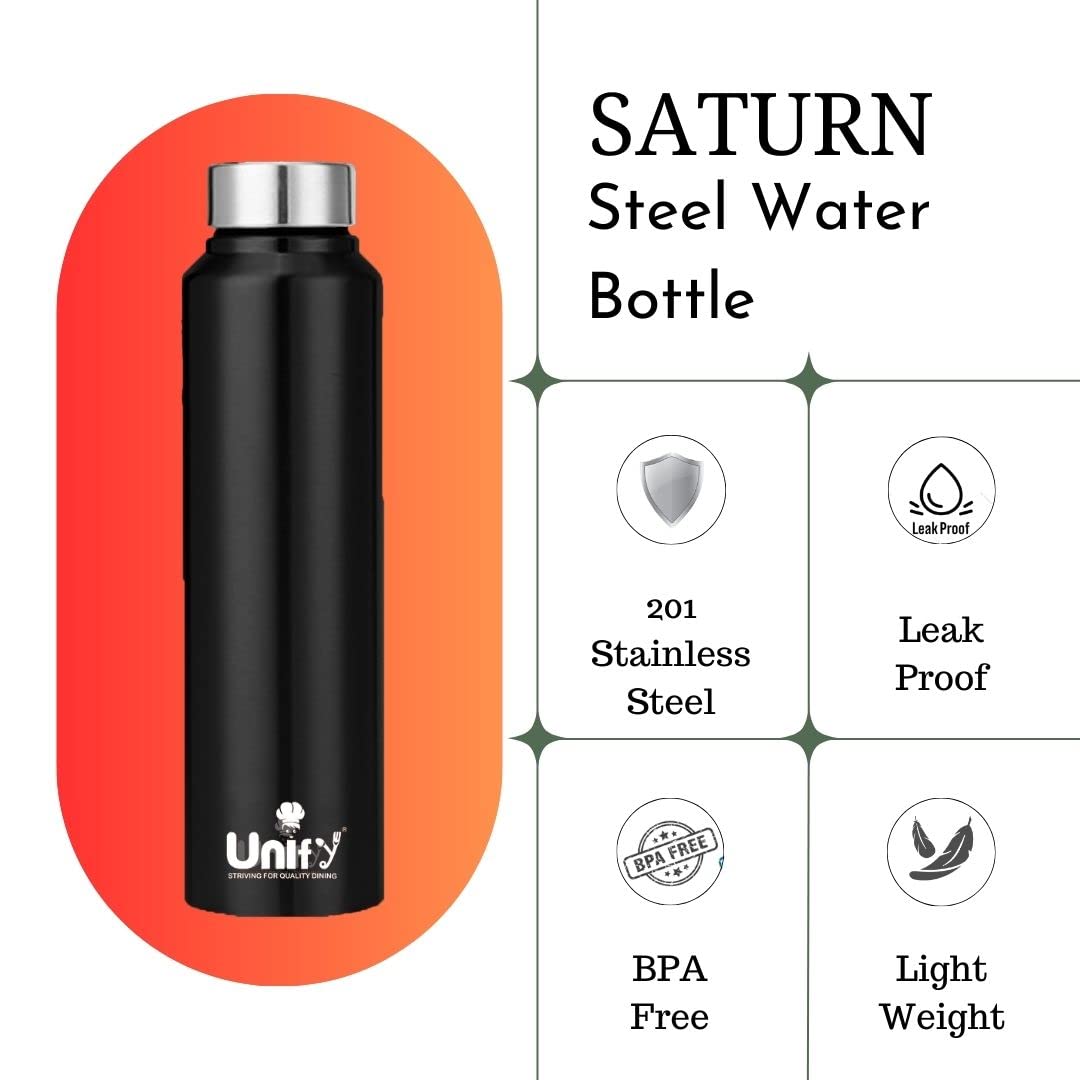 Saturn Stainless Steel Water Bottle 1L (Set of 3, Black) | Leak-Proof for Home, Gym & Travel 3SATURNBLACK 5
