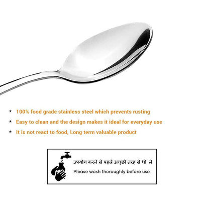 12-Piece Stainless Steel Tea & Coffee Spoon Set | Small Spoons for Home & Kitchen, Silver BABYIMP1051 4