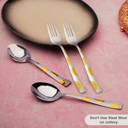 24pc Stainless Steel Golden Cutlery | Gift Box | Moonpress