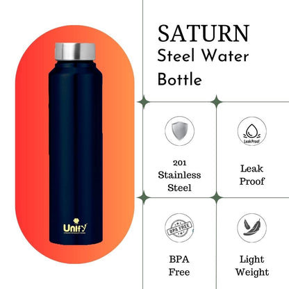 Stainless Steel Water Bottle 1L (Set of 3, Blue) | Leak-Proof for Home, Gym & Travel 3SATURNBLUE 5