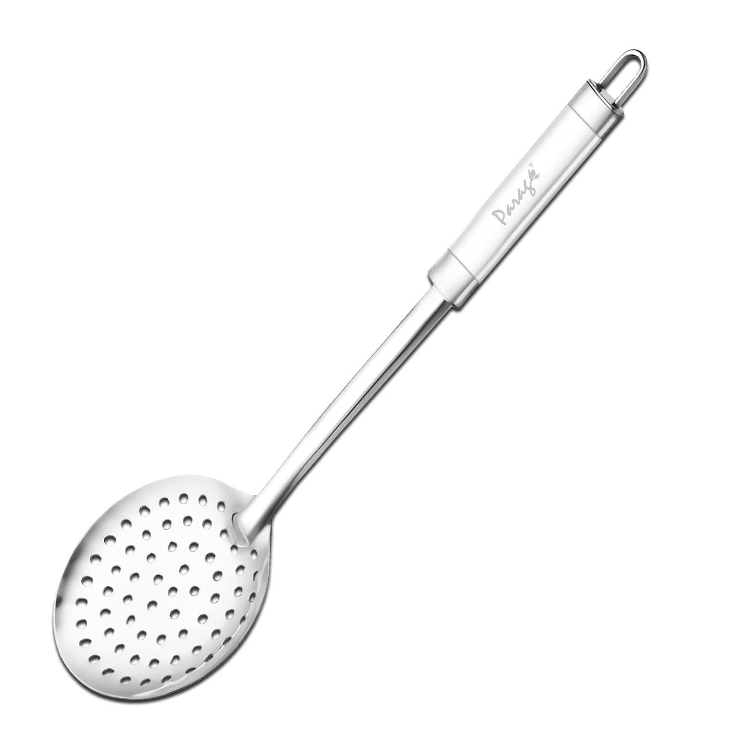 Stainless Steel Kitchen Skimmer | 35.5cm Cooking & Serving Tool - Perfect for Frying & Straining Puris, Nuggets, Rice, Pakodas, Silver Finish