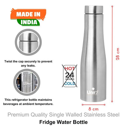 Stainless Steel Water Bottle 950ml (Set of 6, Jupiter) | Leak-Proof, Rust-Free, BPA-Free 6JUPITERPLAIN 2