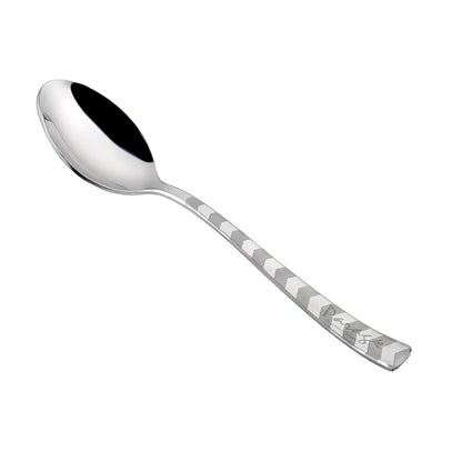 Stainless Steel Dessert Spoon Set of 6 | Premium Arrow Design Table Spoons | 18 cm, Silver 6ARROWDS 2