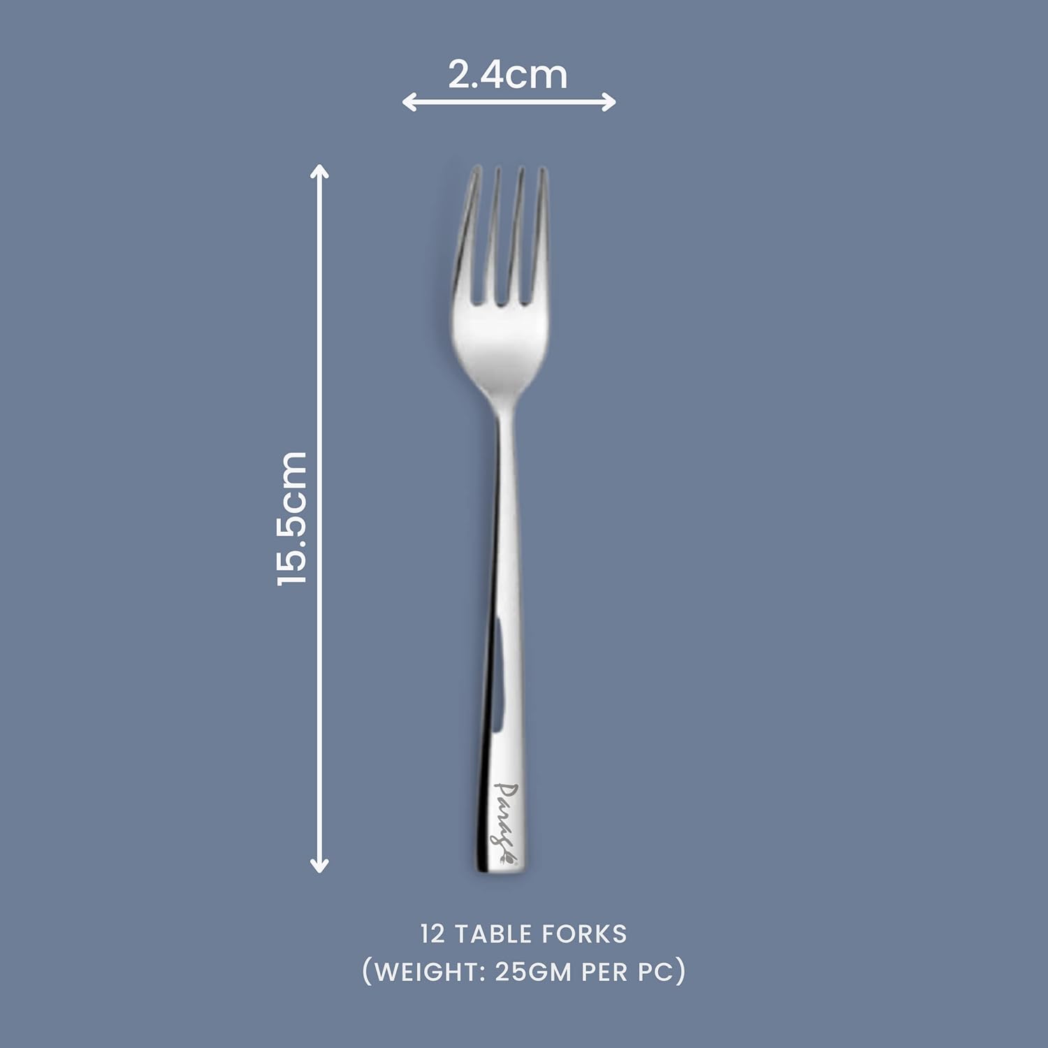 12-Piece Stainless Steel Dinner Forks | 15.5cm Silver Fruit & Dining Table Forks, Premium Cutlery Set for Home & KitchenFORKIMP10541 2