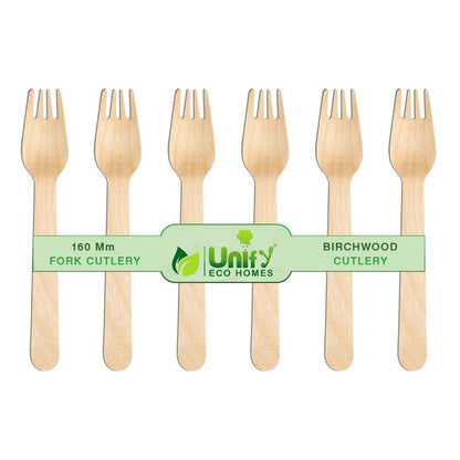 100 Pcs Disposable Wooden Forks | 160mm, Eco-Friendly, Biodegradable | Party, WeddingWDFORK1001 1