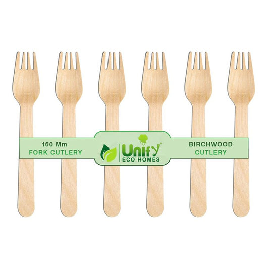 100 Pcs Disposable Wooden Forks | 160mm, Eco-Friendly, Biodegradable | Party, WeddingWDFORK1001 1
