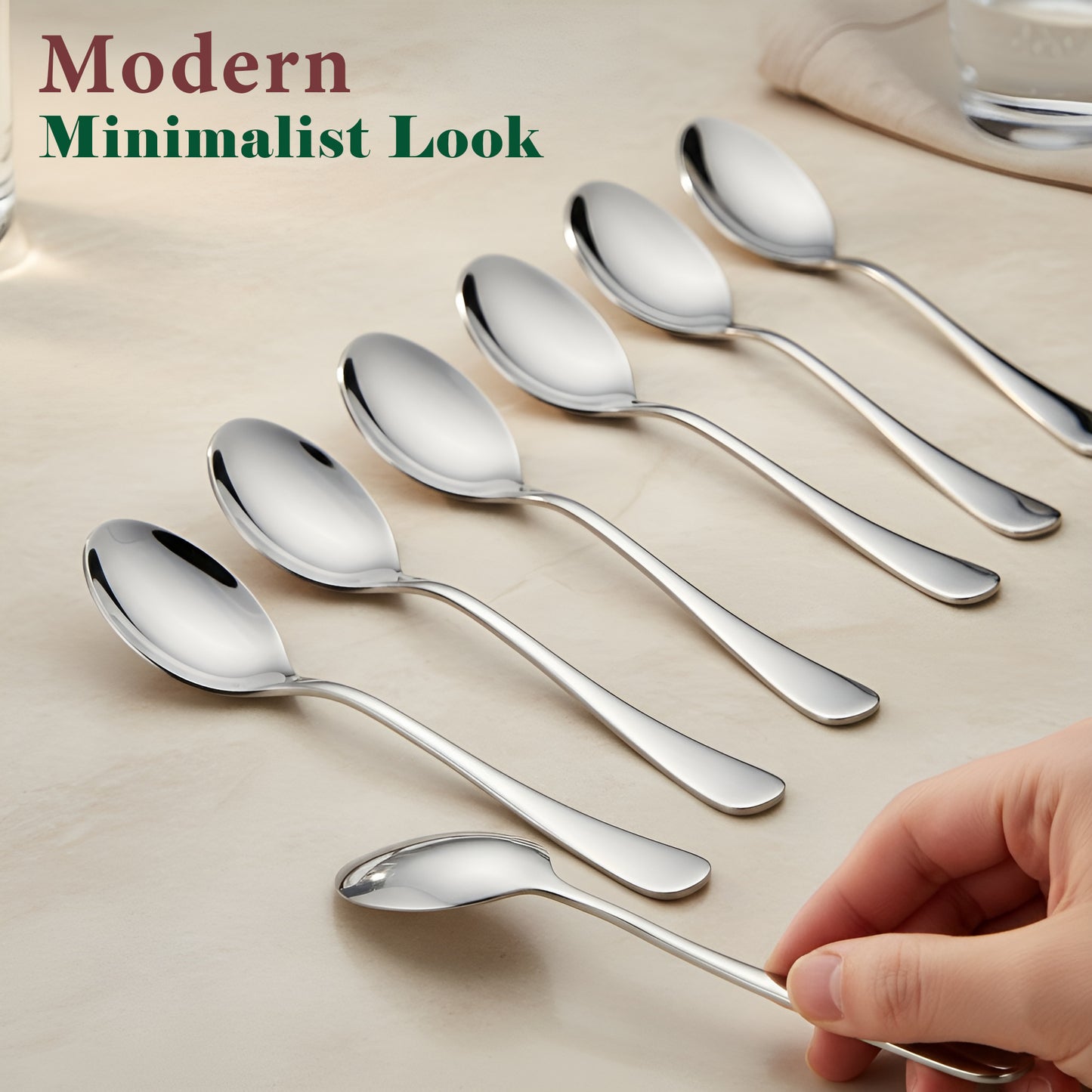 12 Pcs Stainless Steel Table Spoon Set for Tea, Coffee, Sugar & Dining Use