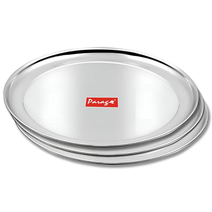 3pc Stainless Steel Raj Bhog Plate | 12in Heavy Gauge3PCRB12PL1 1