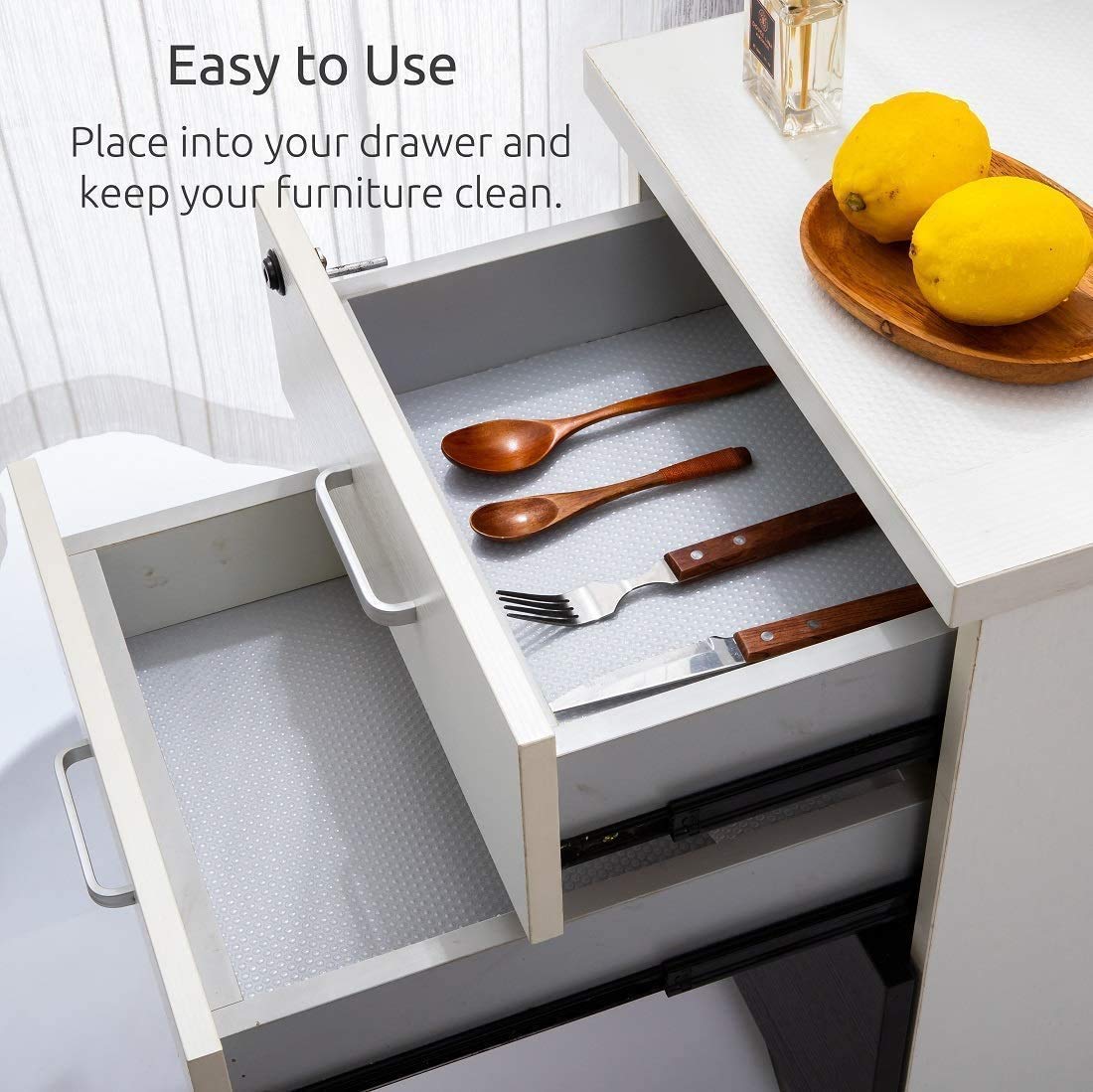 Transparent EVA Anti-Slip Shelf Liner Roll | 45cm x 3m, Multipurpose Mat for Bathroom, Kitchen, Cabinets, Drawers, Fridge & Table3TRANSMAT1 3