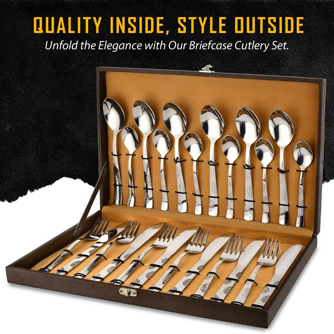 24 Pieces Premium Stainless Steel Cutlery Set - Spoons, Forks & Butter Knives, Gift Box