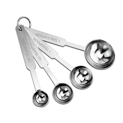 4-Piece Stainless Steel Measuring Spoon Set | Permanent Engraved, Accurate for Dry & Liquid Ingredients, Cooking & BakingHMSRSP1 1