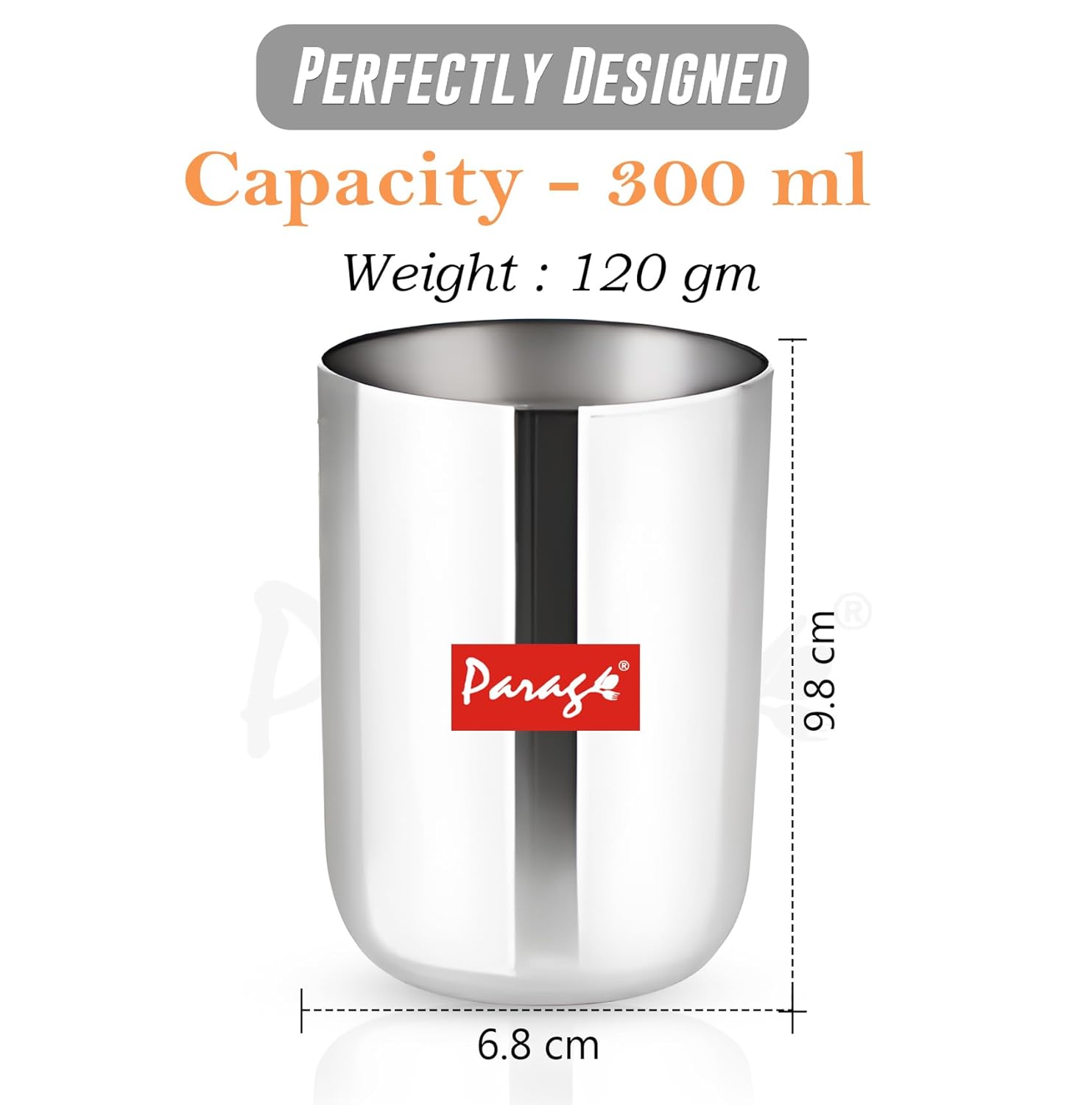 12pc Stainless Steel Glass Set | 300ml Scratch-Resistant | Silver12PCAPGLPL1 2