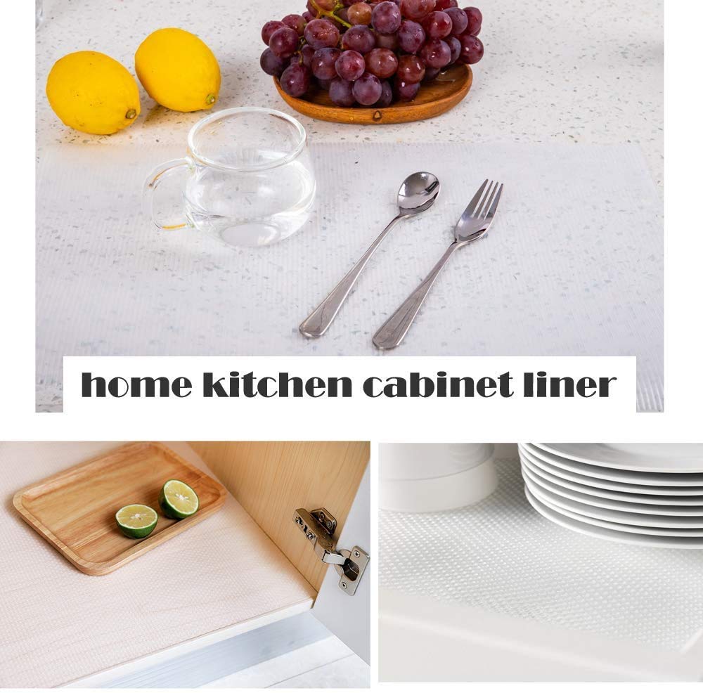 Transparent EVA Anti-Slip Shelf Liner Roll | 45cm x 3m, Multipurpose Mat for Bathroom, Kitchen, Cabinets, Drawers, Fridge & Table