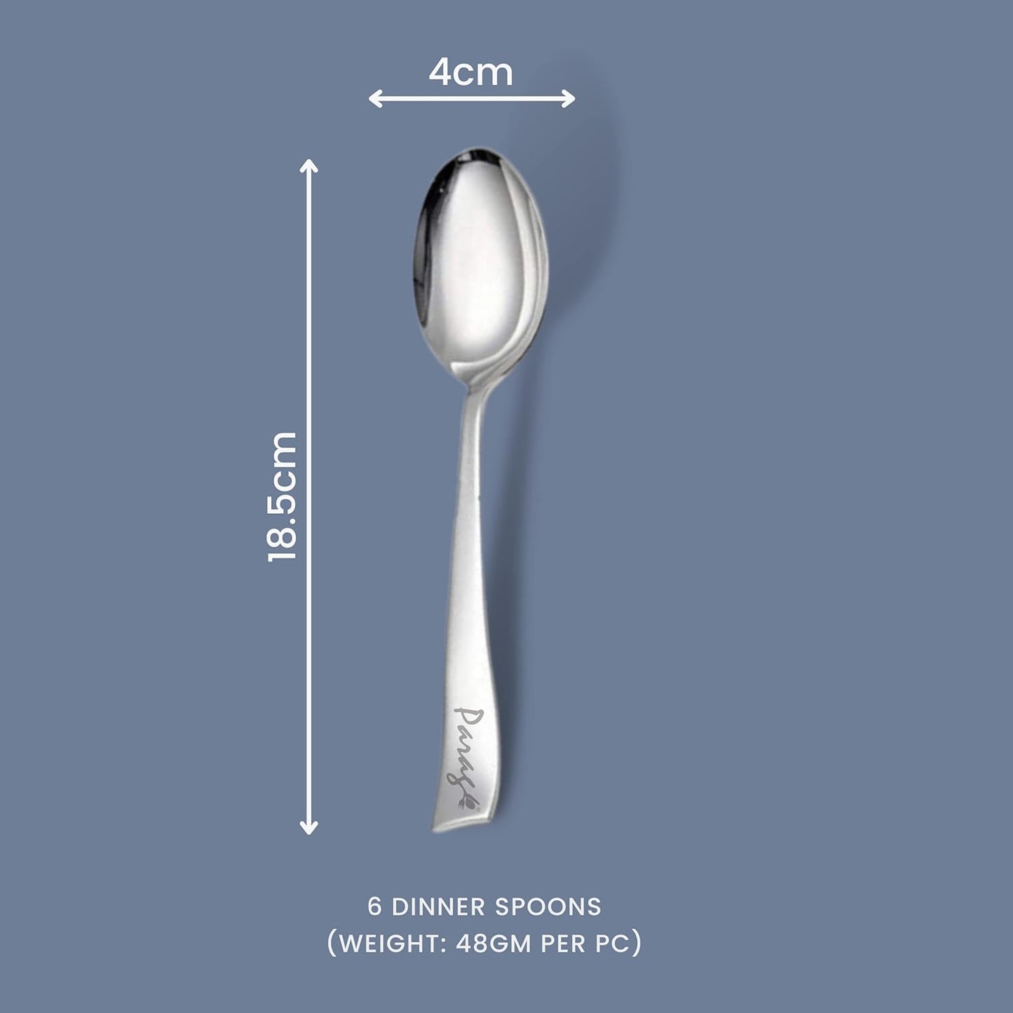 6-Piece Stainless Steel Table Spoon Set | Tea, Coffee & Dining Tableware, 18.5 cm, Silver SPOONIMP6 3