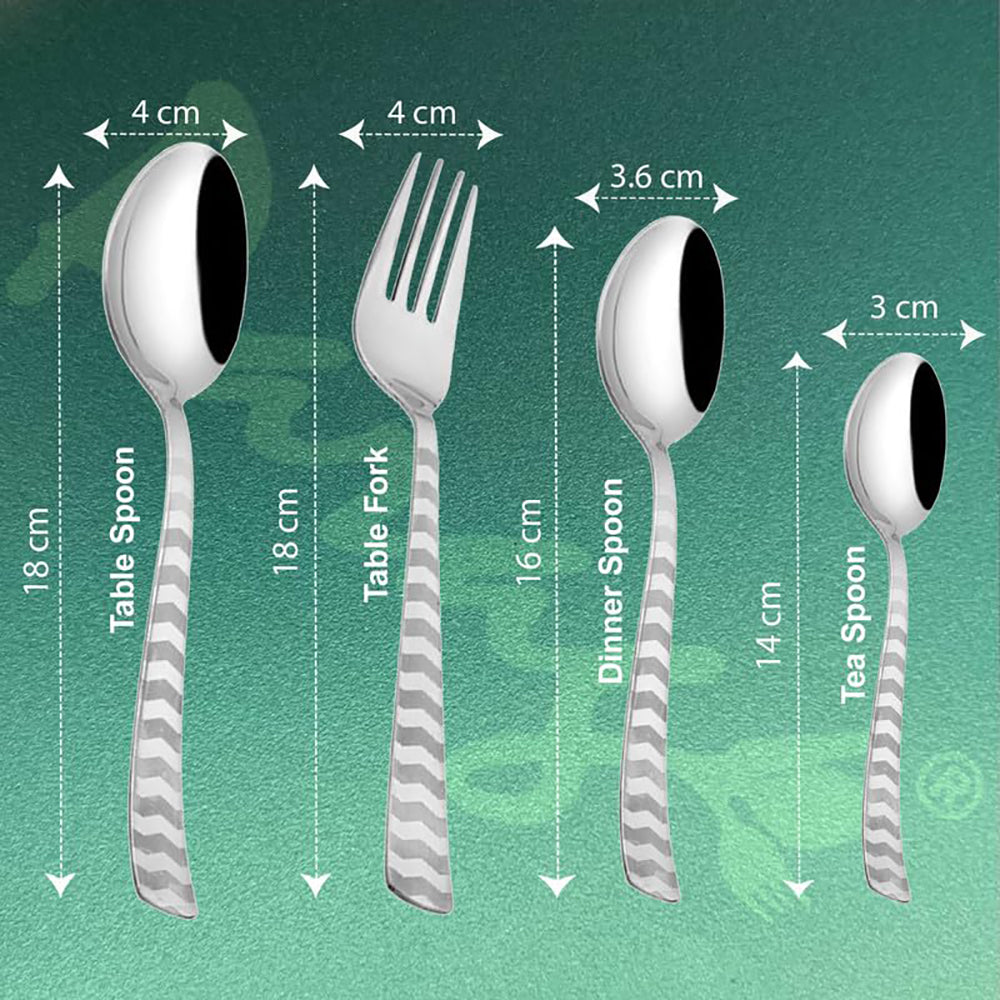 25-Piece Arrow Design Premium Stainless Steel Cutlery Set with Stand – Forks, Spoons & Tea Spoons for Stylish Dining Table
