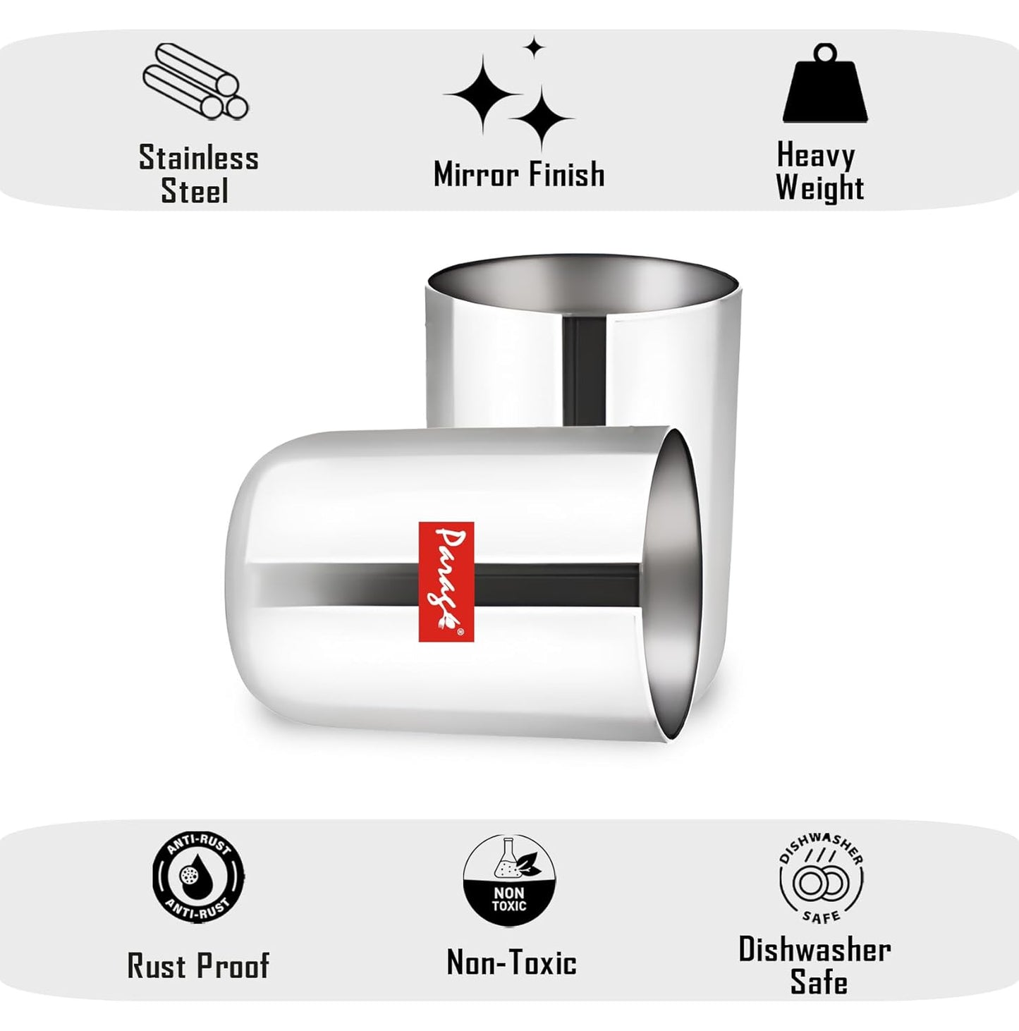 3pc Stainless Steel Glass Set | 300ml Scratch-Resistant3PCAPGLPL1 3