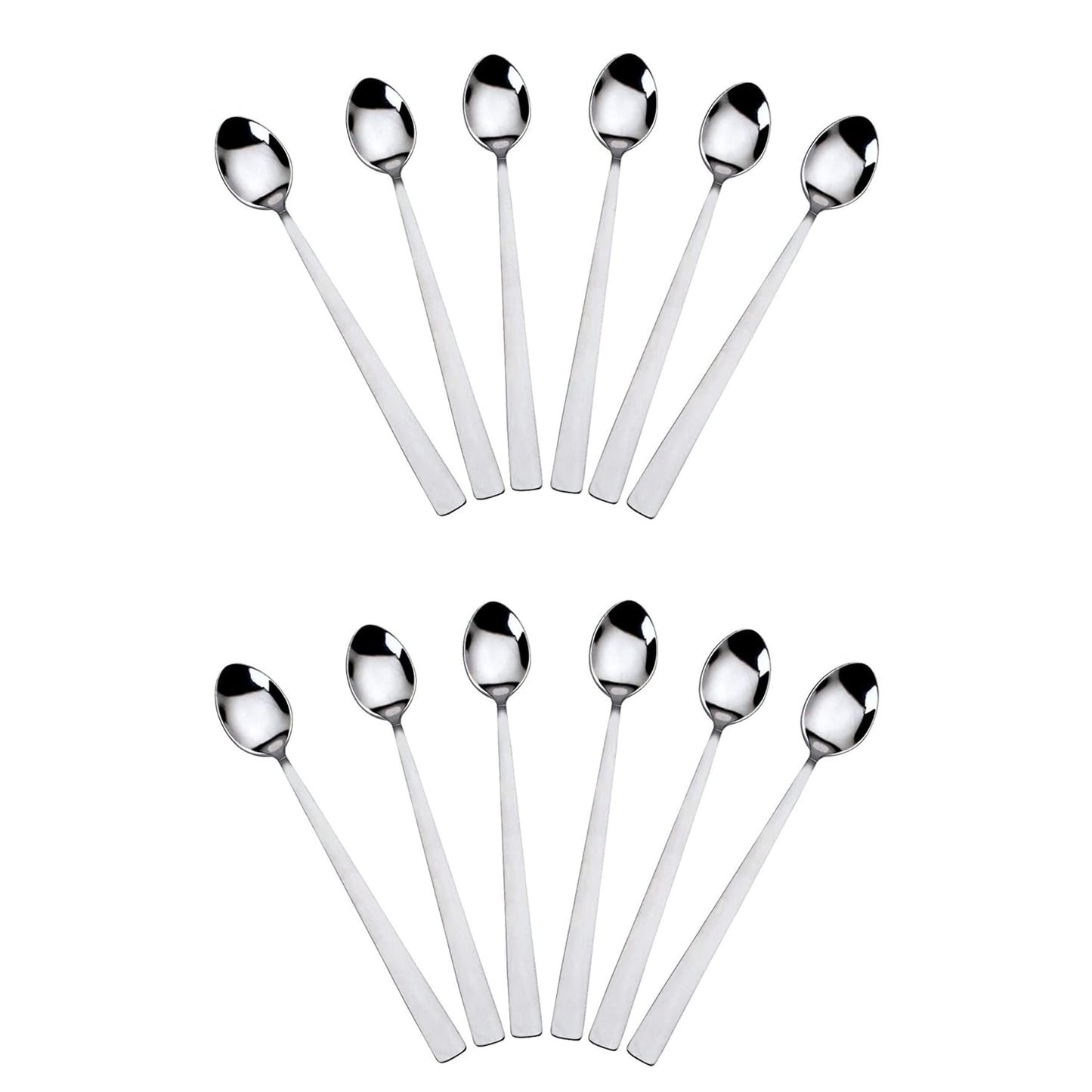 12 Pieces Stainless Steel Soda Spoons | Long Handle Ice Cream & Milkshake Spoon | 20.5 cm, Silver SODA1055IMP1 1