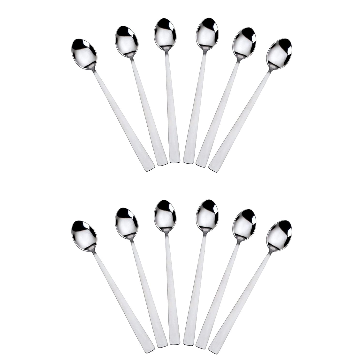12 Pieces Stainless Steel Soda Spoons | Long Handle Ice Cream & Milkshake Spoon | 20.5 cm, Silver SODA1055IMP1 1