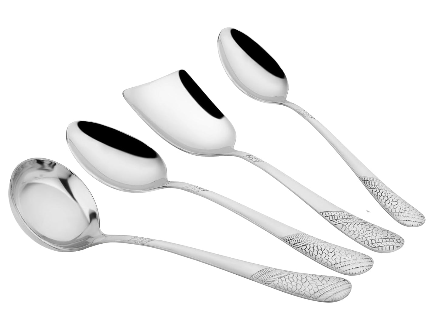 Stainless Steel Serving Spoon Set of 4 | Heavy Gauge Kitchen & Dining Spoons (Silver) 4IMPERIALSS-n 1