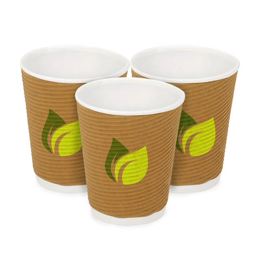 25 Ripple Paper Cups | 180ml Non-Slip | Coffee & Drinks25PRGLASS180ML1 1