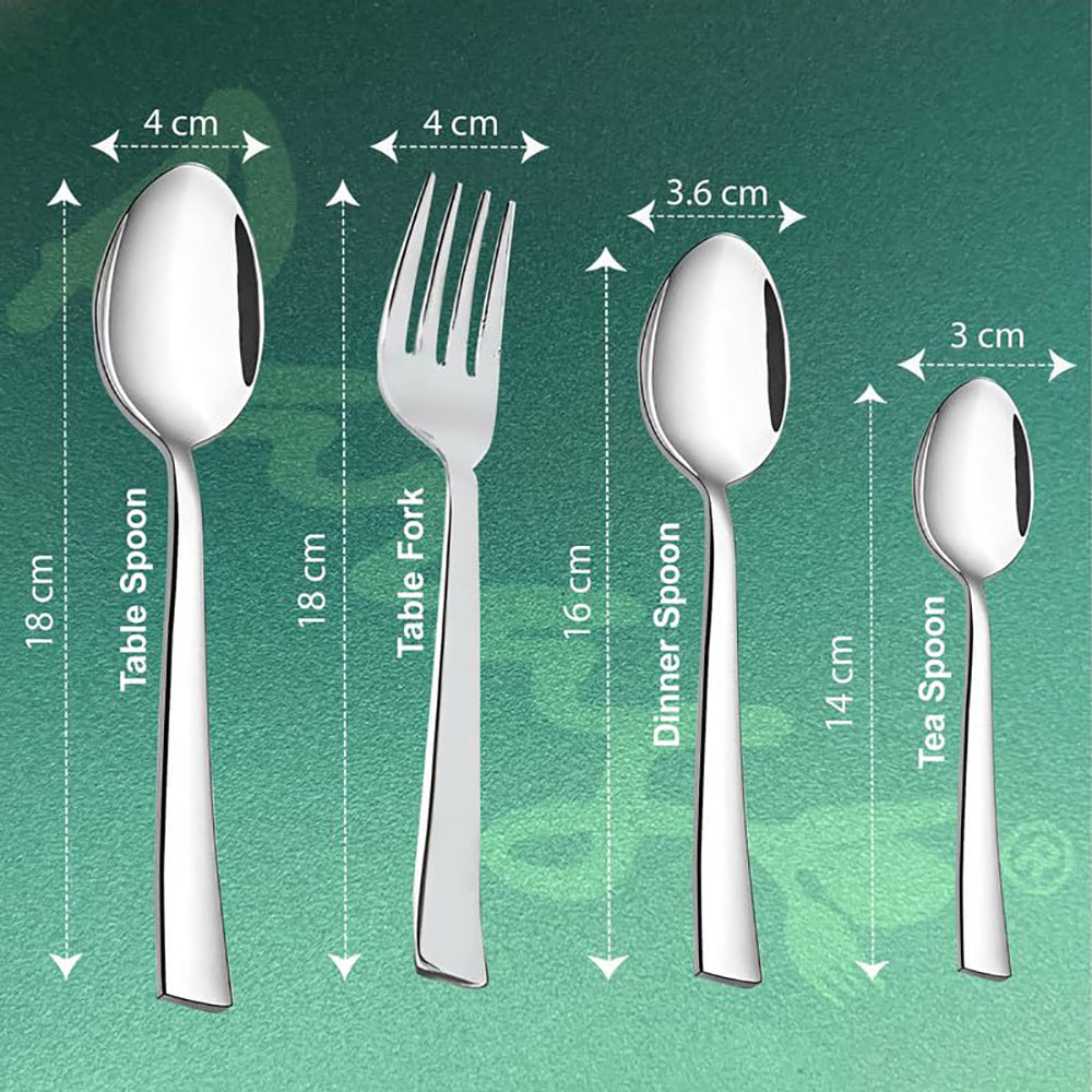 25-Piece Impress Design Premium Stainless Steel Cutlery Set with Stand – Forks, Spoons & Tea Spoons for Stylish Dining Table