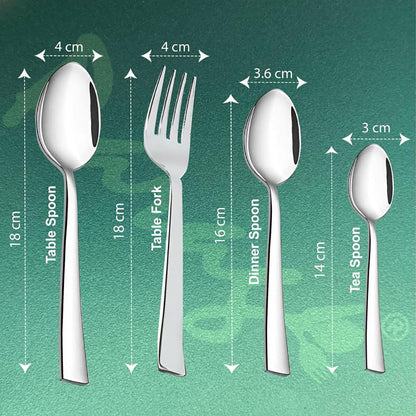 25-Piece Impress Design Premium Stainless Steel Cutlery Set with Stand – Forks, Spoons & Tea Spoons for Stylish Dining Table