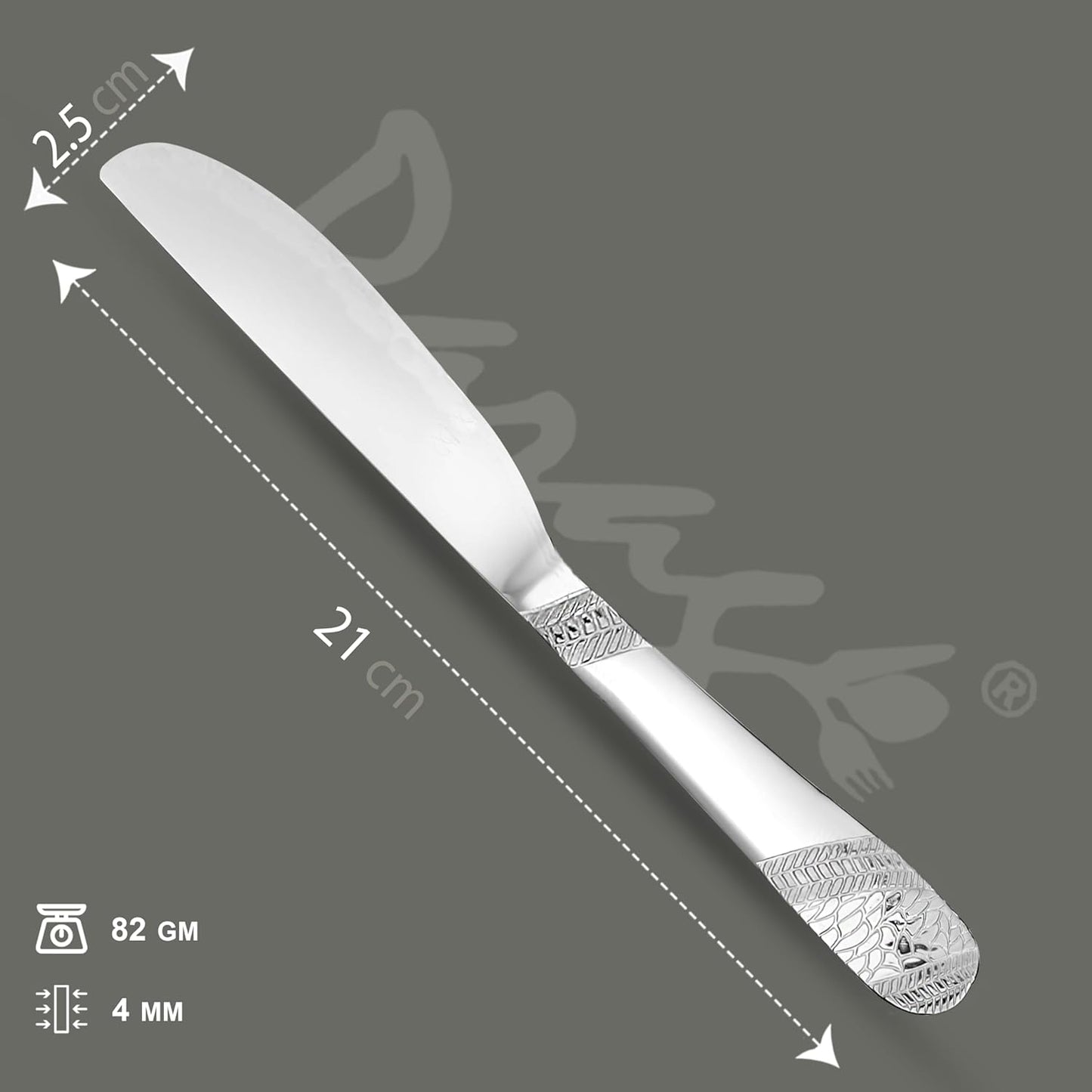 3 Pcs Stainless Steel Butter Knives - 4 mm Thick, Imperial Design, Premium Set3PPIMPLDK1 2