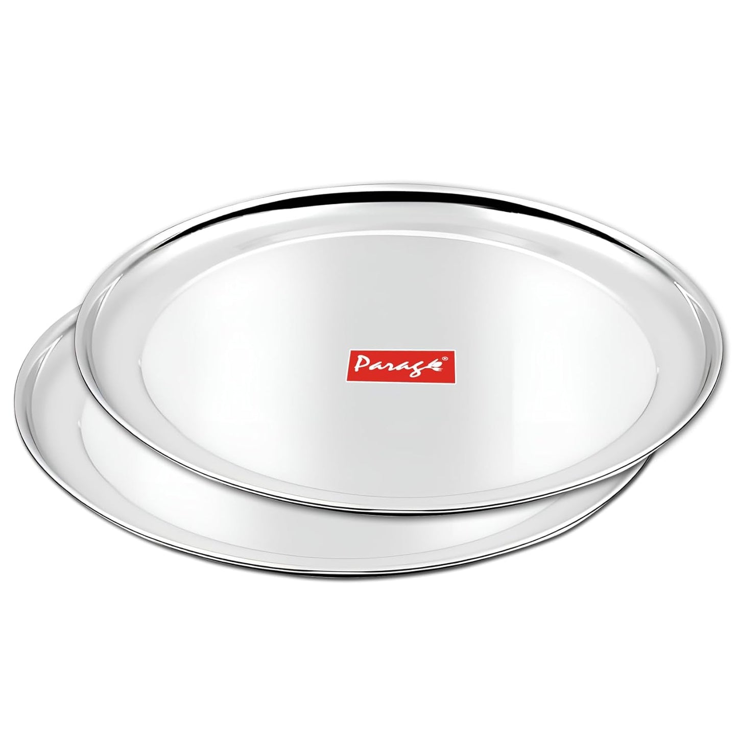 2pc Stainless Steel Raj Bhog Plate | 9in Heavy Gauge | Silver2PCRB9PL1 1