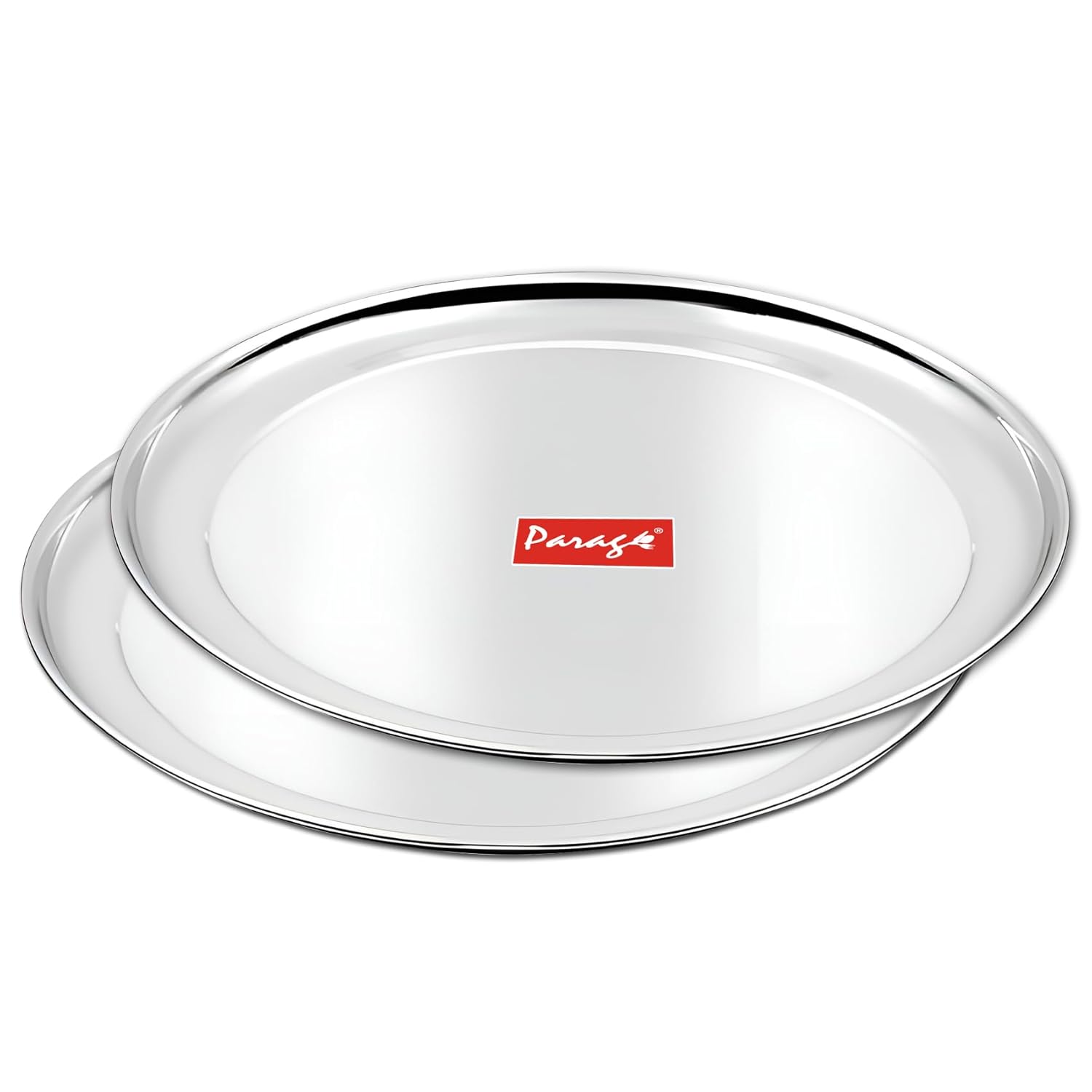 2pc Stainless Steel Raj Bhog Plate | 9in Heavy Gauge | Silver2PCRB9PL1 1