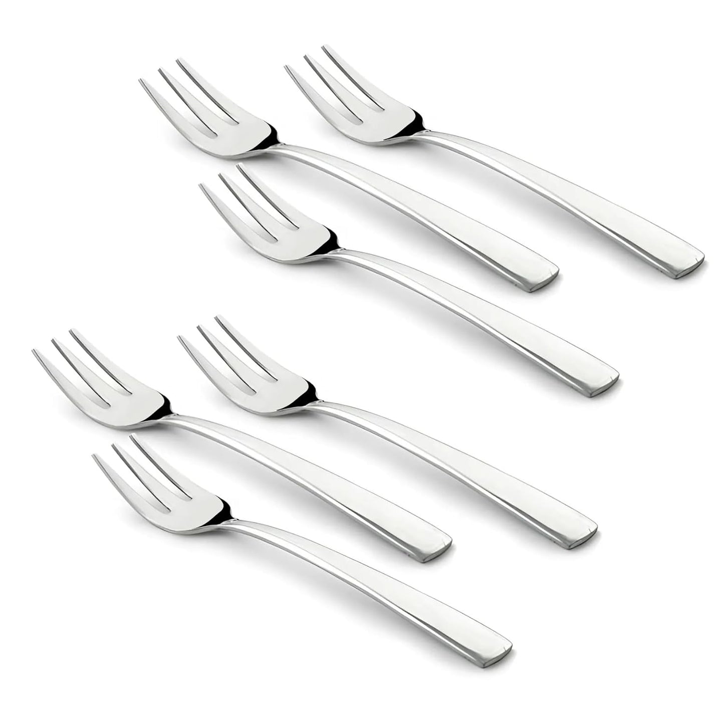 6 Pcs Stainless Steel Fruit Forks Set for Home & Kitchen - Kids Fruit Picks, 11.5 cm, Silver