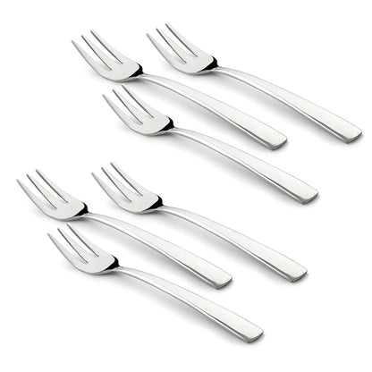 6 Pcs Stainless Steel Fruit Forks Set for Home & Kitchen - Kids Fruit Picks, 11.5 cm, Silver