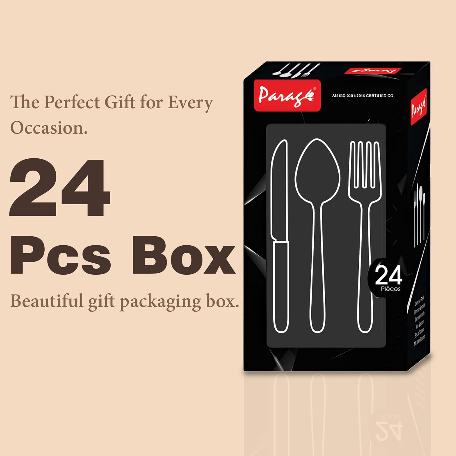24 Pcs Stainless Steel Cutlery Set for Home & Kitchen | Silver Dining Tableware PC1203ZIG 4