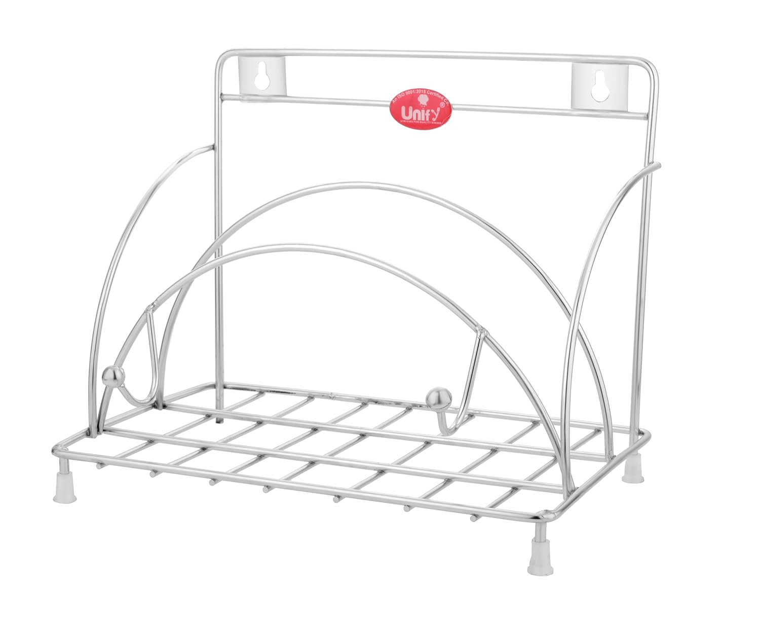 Stainless Steel Round Chakla Belan Tawa Stand | Rolling Pin & Board Holder, Corner Shelf (Silver) CBTSNEW 1
