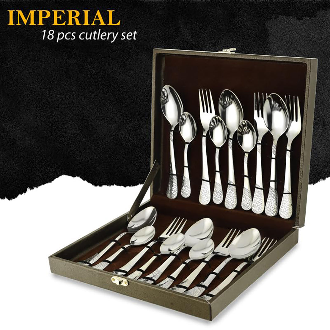 18pc Stainless Steel Cutlery | Gift Box | Imperial Design