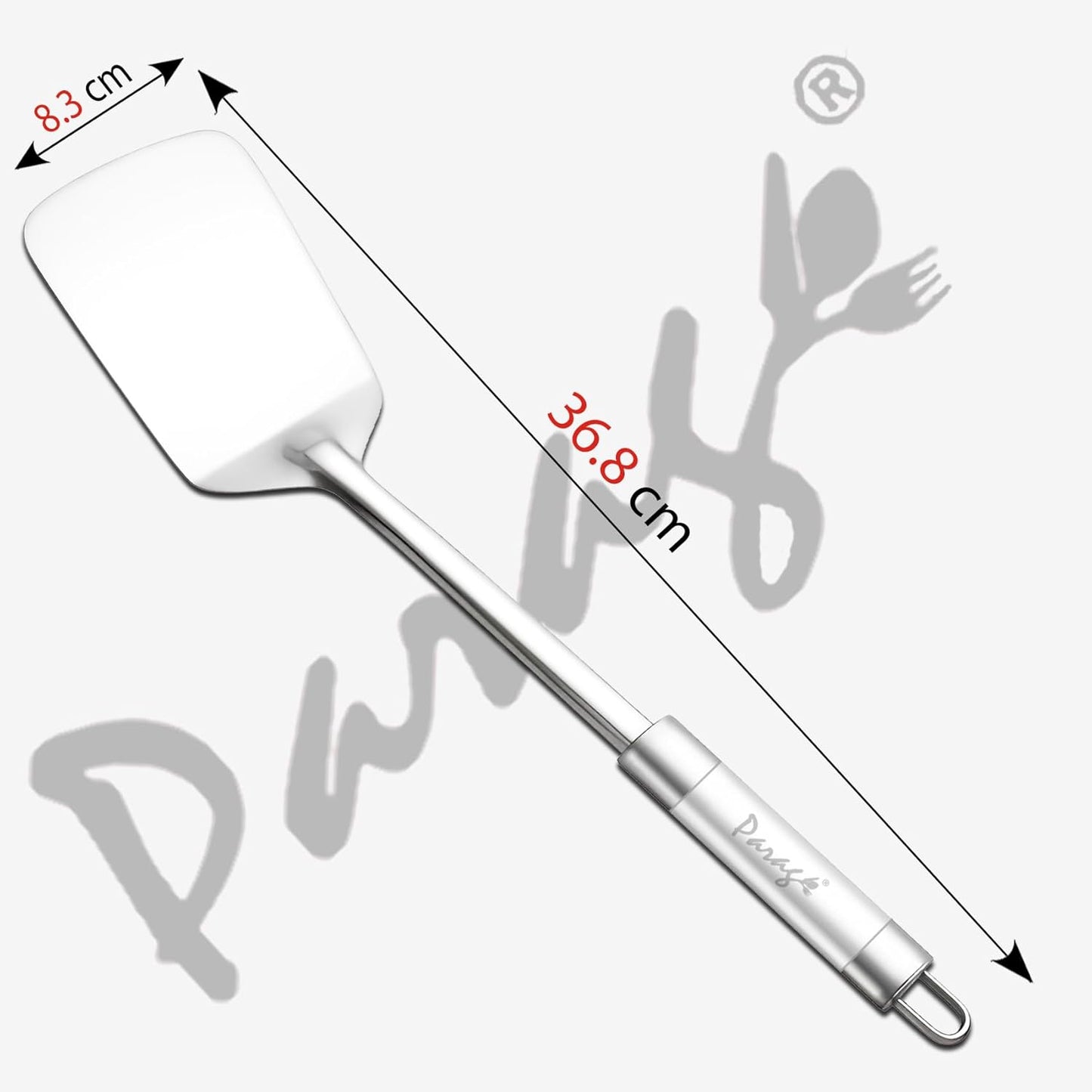Stainless Steel Turner/Spatula | 36.8cm Kitchen Tool for Cooking Dosa, Roti, Omelette, Paranthas, PavBhaji, Breads, Silver Finish