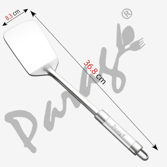 Stainless Steel Turner/Spatula | 36.8cm Kitchen Tool for Cooking Dosa, Roti, Omelette, Paranthas, PavBhaji, Breads, Silver Finish