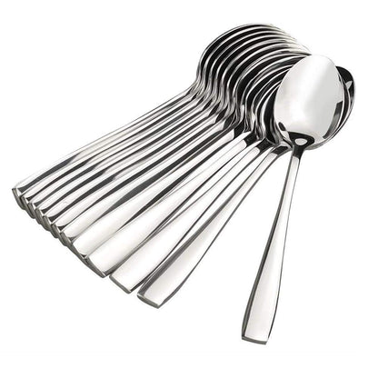 12 Pcs Stainless Steel Dinner Spoon Set | Mirror Finish Silver Spoons 16 cm PARAGIMPBABY 1