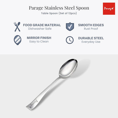 12-Piece Stainless Steel Tea & Coffee Spoon Set | Small Spoons for Home & Kitchen, Silver BABYIMP1051 5