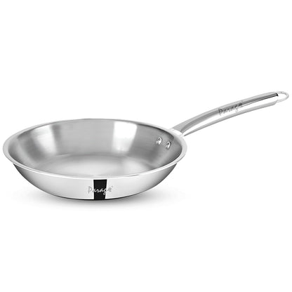Tripure 24 cm Triply Stainless Steel Fry Pan | Scratch Resistant, Stay-Cool Handle TPFRYPAN24CM 1