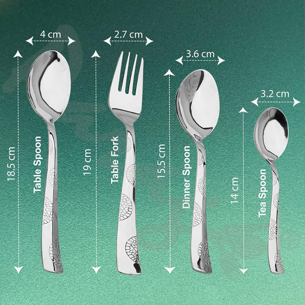 25-Piece Moonpress Premium Stainless Steel Cutlery Set with Stand – Forks, Spoons & Tea Spoons for Stylish Dining Table