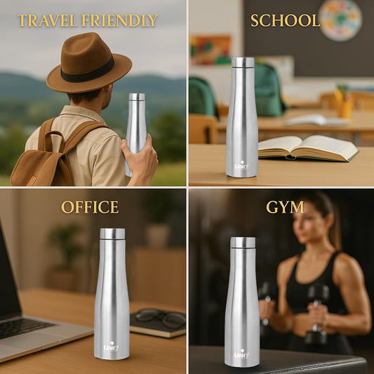 Jupiter Stainless Steel Water Bottle 950 ml | Leak-Proof, Rust-Free, BPA-Free | School, Gym, Travel