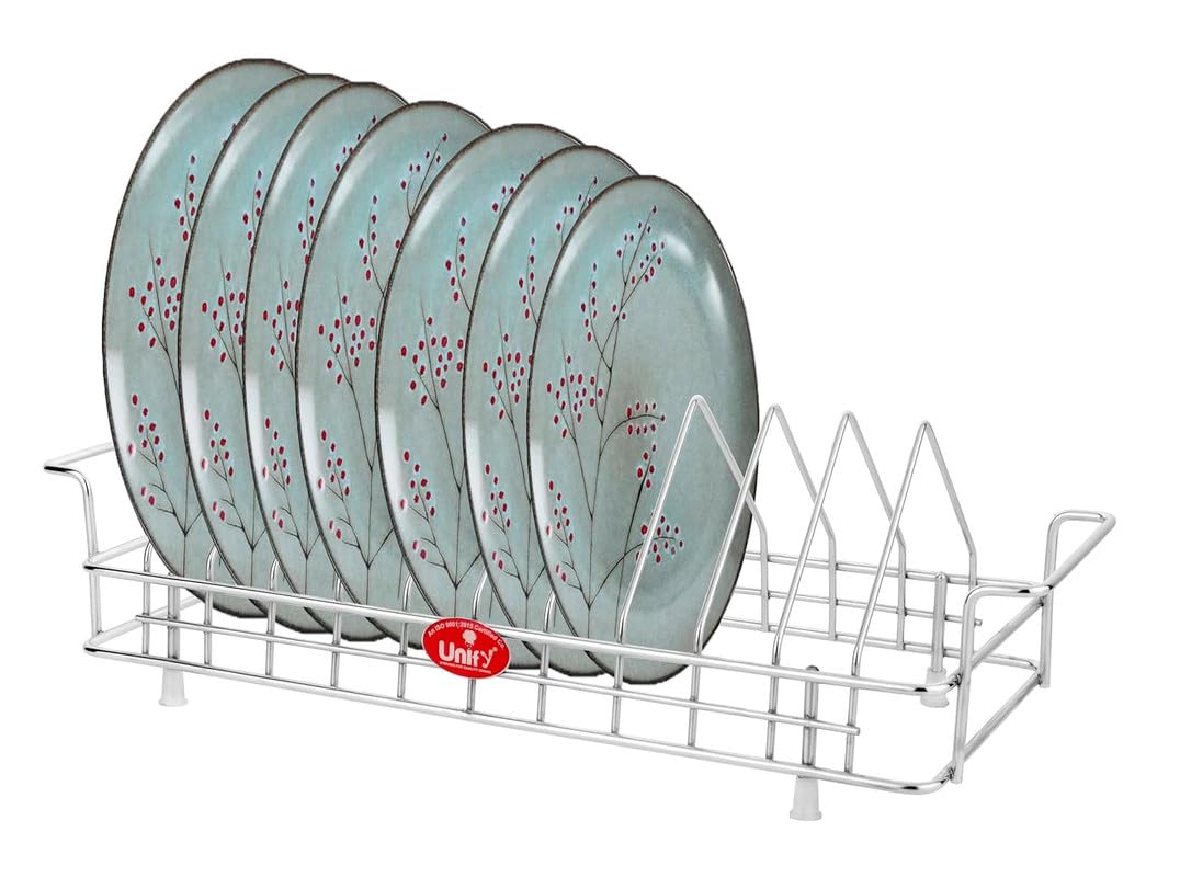 2 Pcs Stainless Steel Plate Rack Combo | 10 Section Utensil Stand for Kitchen Cabinet (Silver) 2TRIPLATESTAND10 4