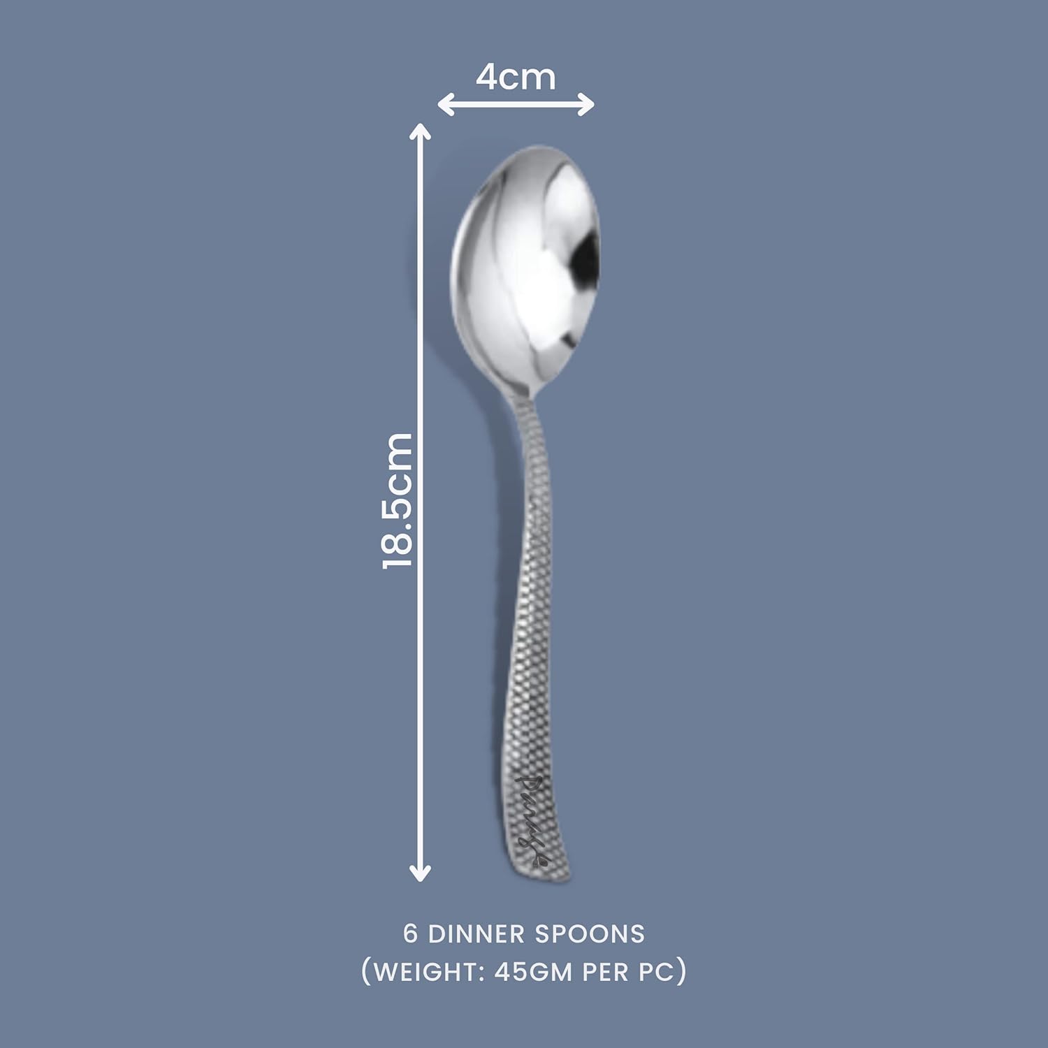 6 Pcs Stainless Steel Table Spoon Set with Zig Zag Design for Home & Kitchen DS1104ZIG 2