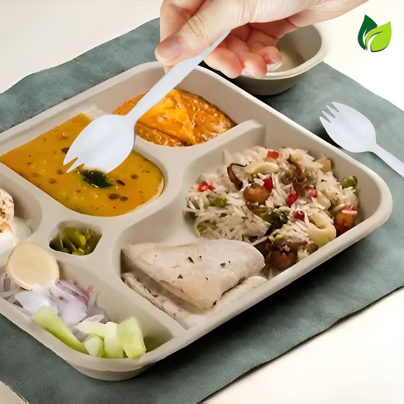 100pc Biodegradable Cornstarch Spork Set | Eco-FriendlyCPSPORK1001 4