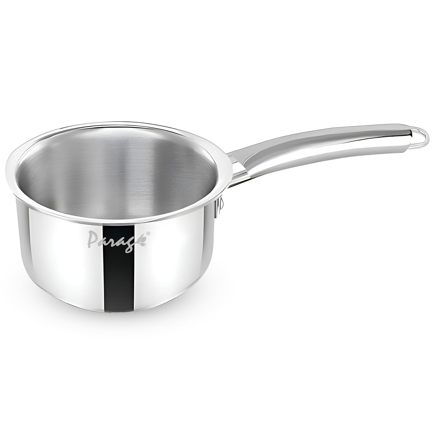 Tripure Triply Stainless Steel 16cm Saucepan - 1.75L, Scratch-Resistant Steel Pan for Tempering, Seasoning & Cooking, Stay-Cool Handle, Induction & Gas Friendly, Heavy Bottom, 5-Year WarrantyTPSAUCEPAN16CM1 1