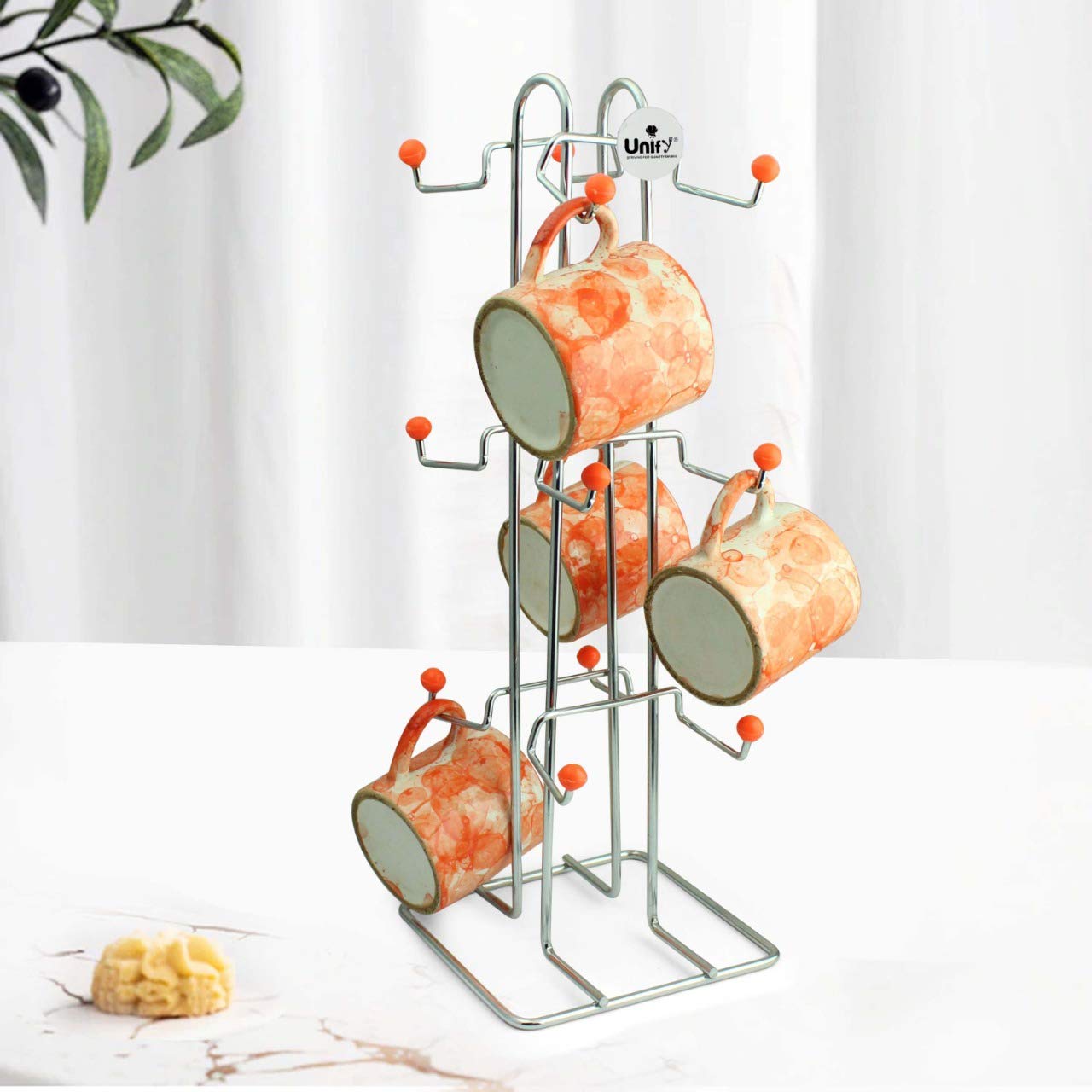Stainless Steel Tabletop Cup Stand for 12 Cups | Heavy-Duty Tiered Holder Silver CUPSTAND1 1