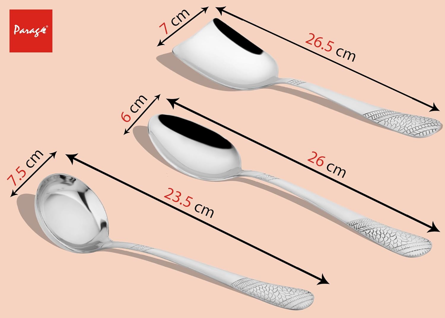 Stainless Steel Serving Spoon Set of 3 | Heavy Gauge Kitchen & Dining Spoons (Silver) 3IMPERIALSS-n 3